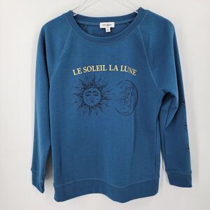 Ruby & Lace Sweatshirt Womens Medium Le Soleil La Lune Sun Moon Print